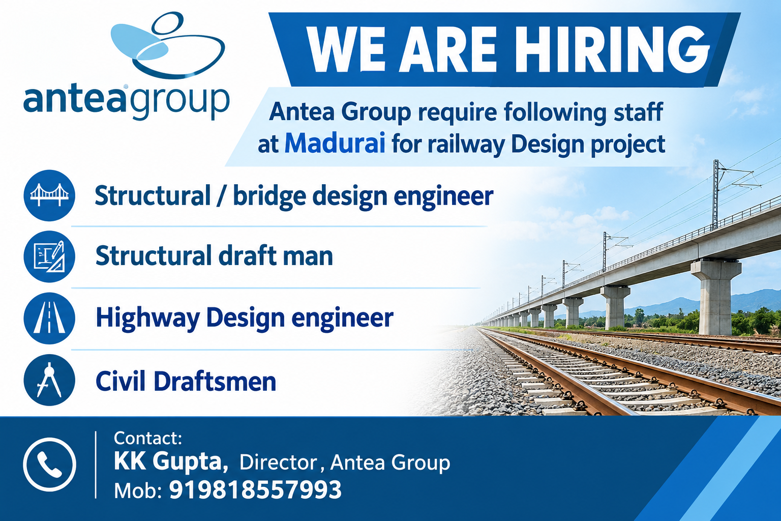 Antea Group Railway Recruitment Poster